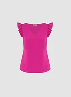 Ruffle Cap Sleeve Top