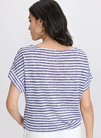 Striped Drawstring Top