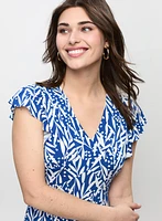 Printed V-Neck Jersey Dress