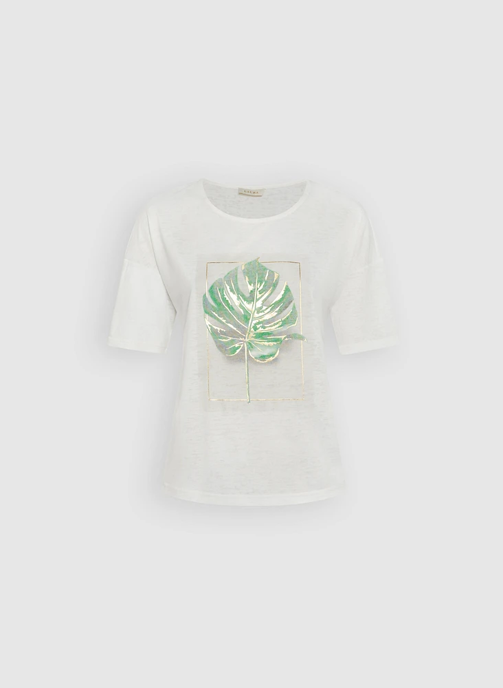 T-shirt à feuille de palmier