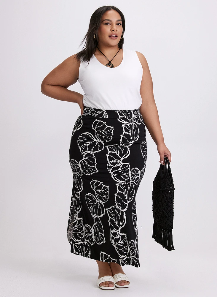 Leaf Print Skirt