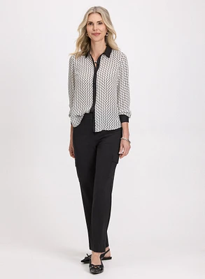 Pantalon Emma style cargo à jambe droite – court