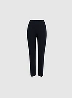 Sofia Vegan Leather Trim Straight-Leg Pants