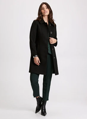 Stretch Wool-Blend Coat