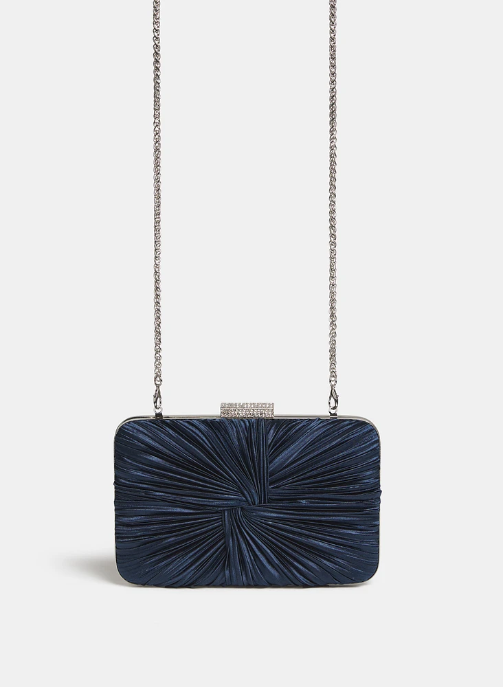 Pochette en satin à noeud
