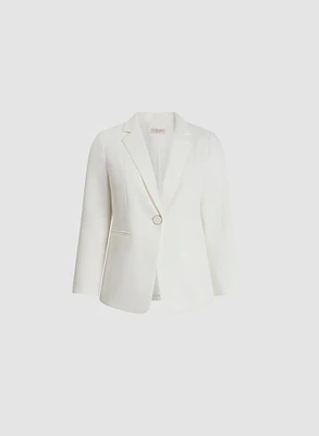 Single Button Notch Collar Blazer