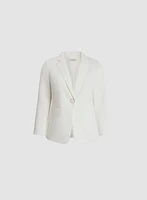 Single Button Notch Collar Blazer