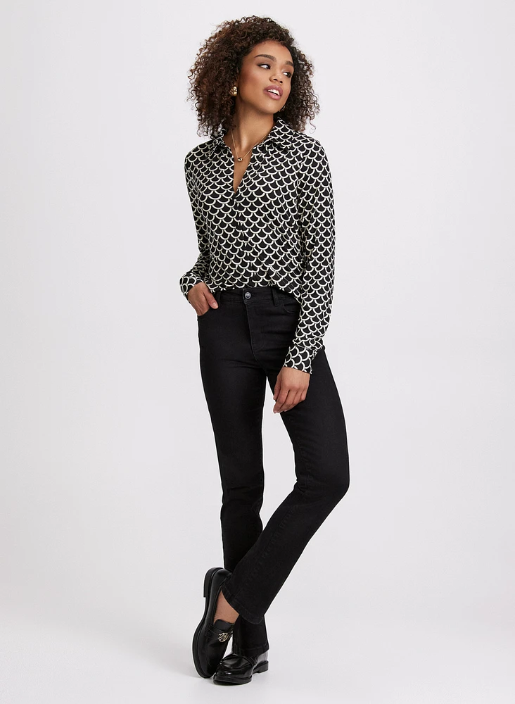 Geometric Print Blouse