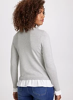 Rosette Detail Crew Neck Sweater