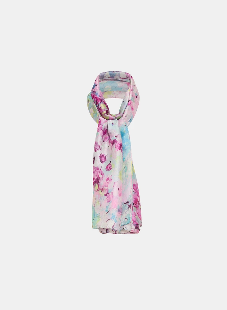 Silky Abstract Print Scarf