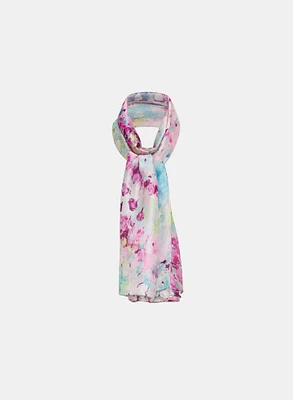 Silky Abstract Print Scarf