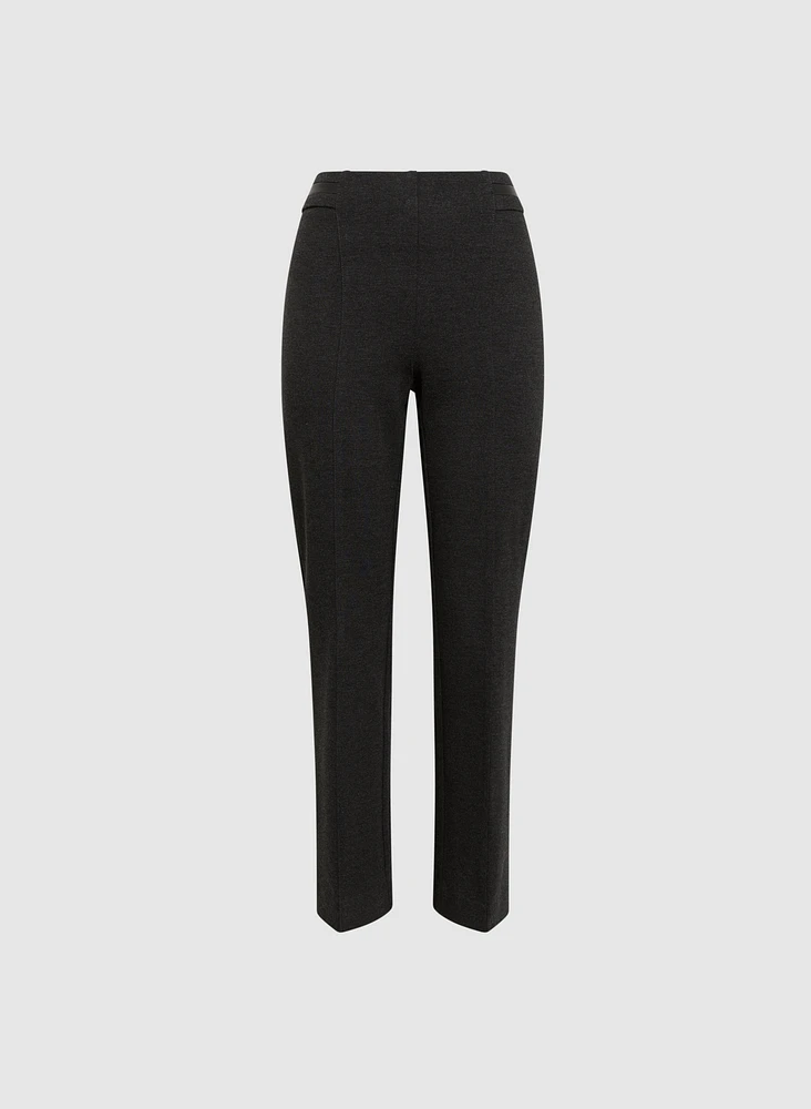 Pantalon Sofia à détail en cuir végane