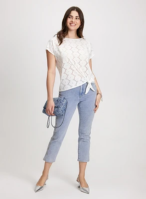 Embellished Denim Capris