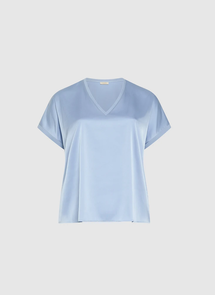 Satin V-Neck Blouse