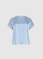 Satin V-Neck Blouse