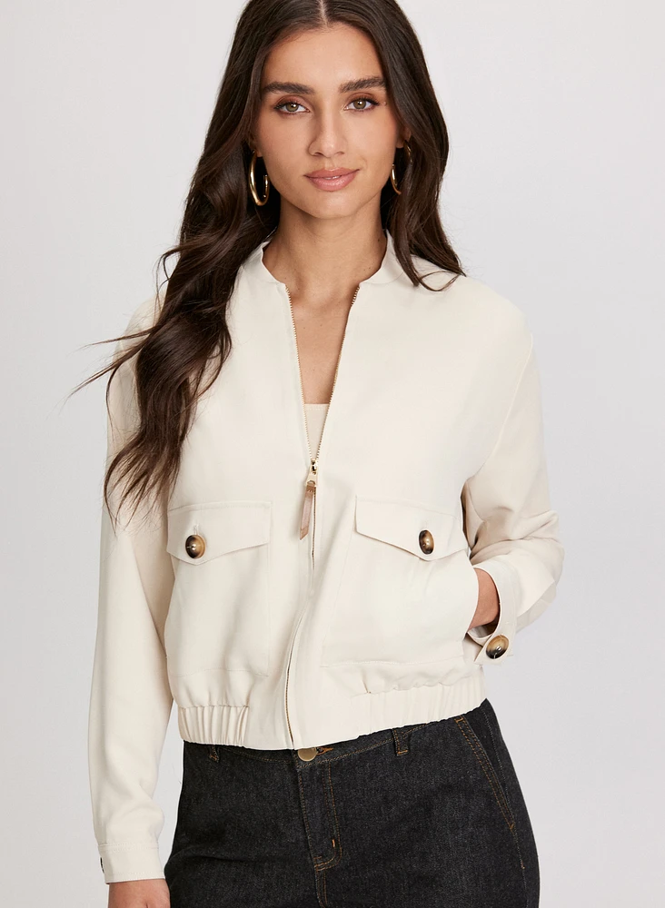 Flap Pocket Bomber Jacket