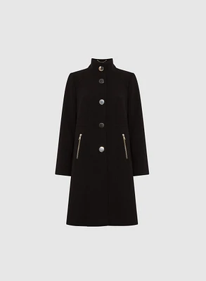 Long Button Detail Coat