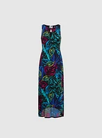 Robe maxi à motif tropical