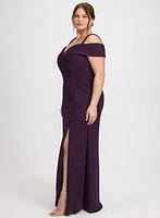 Glitter Knit Cold-Shoulder Dress