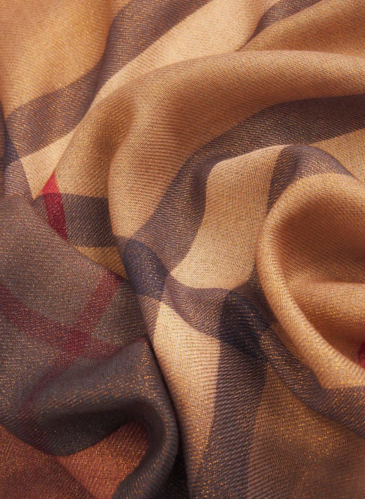 Plaid Glitter Knit Scarf