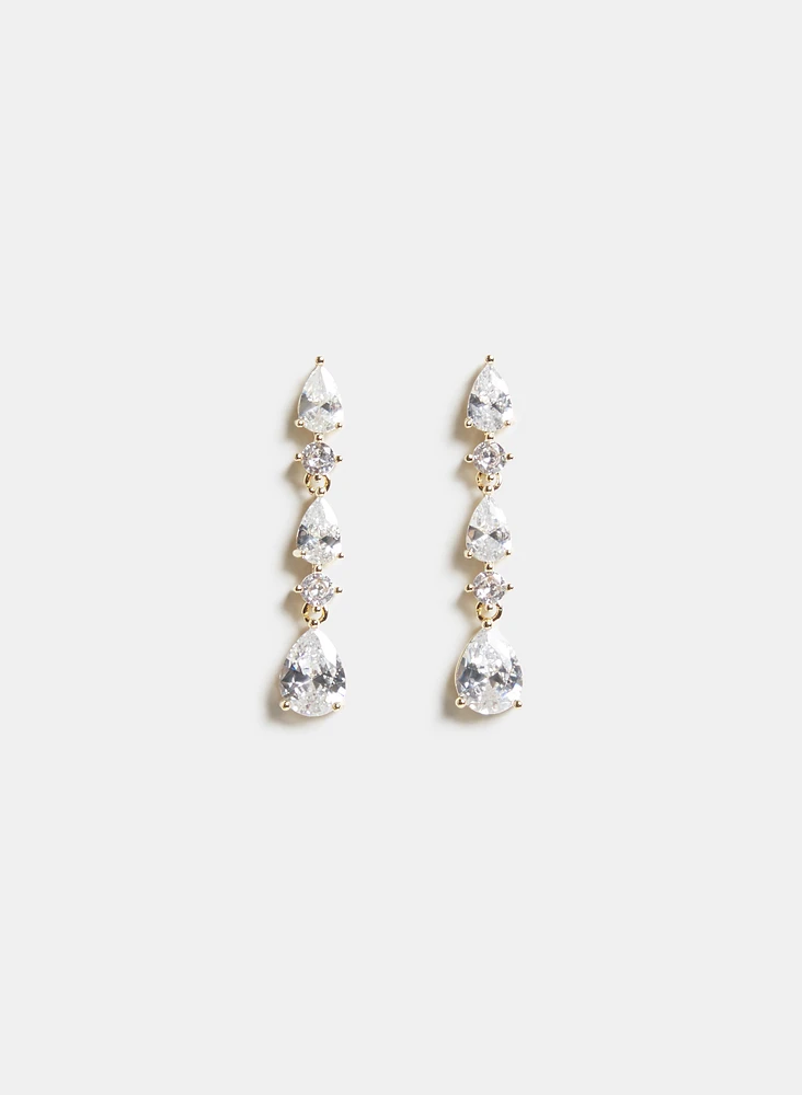 Linear Teardrop Earrings
