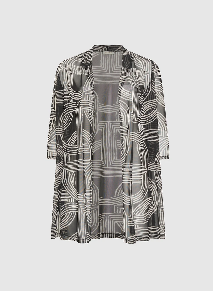 Veste en filet à motif géométrique