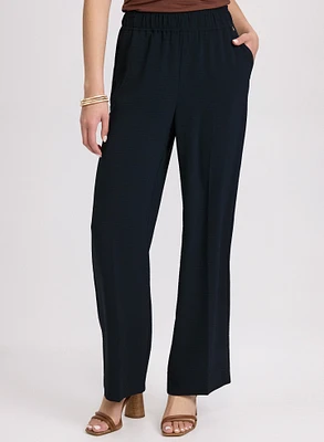 Pull-On Wide-Leg Pants