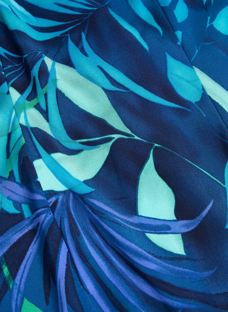 Short Tropical Print Dress