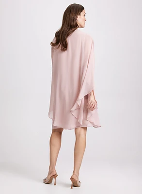 Chiffon Cape & Midi Dress