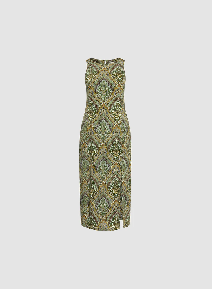 Robe paisley à fente avant