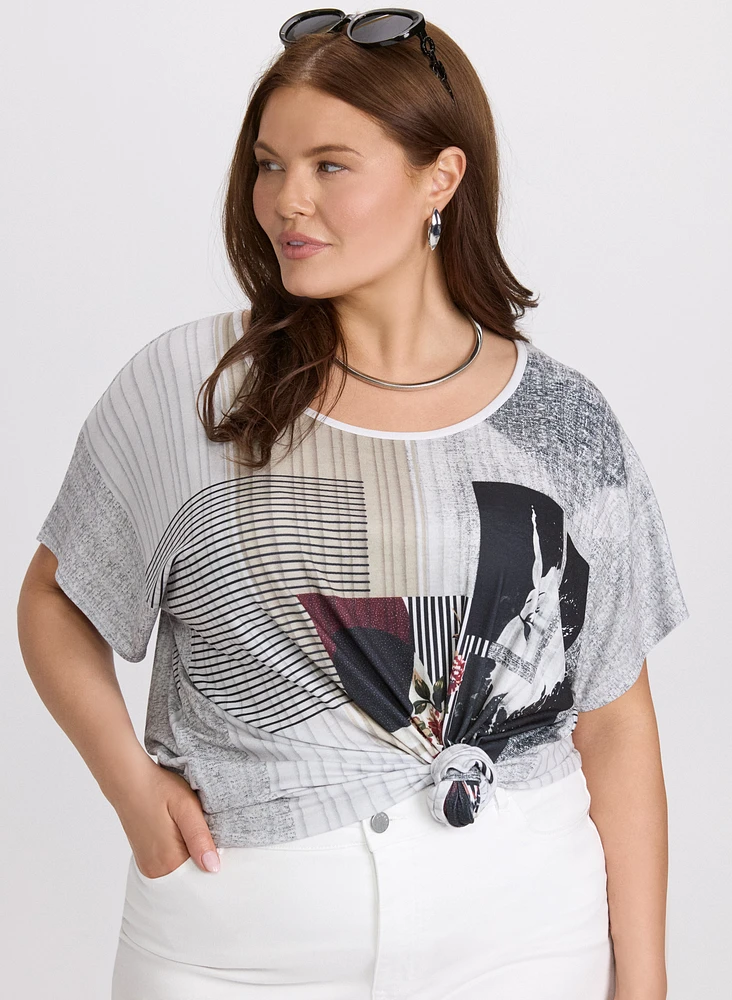 T-shirt abstrait en jersey