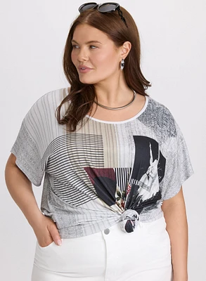 T-shirt abstrait en jersey
