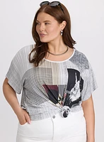 T-shirt abstrait en jersey
