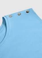 Metallic Button T-Shirt