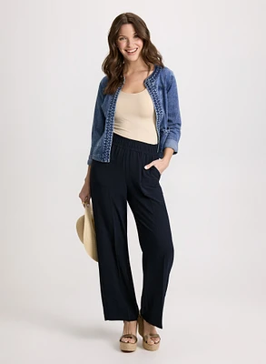 Crepe Pull-On Pants