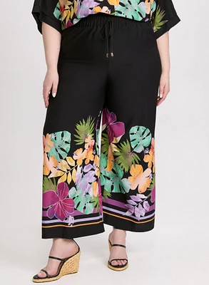 Joseph Ribkoff - Tropical Print Wide Leg Pants