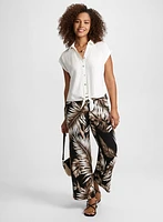 Linen Blend Knotted Blouse