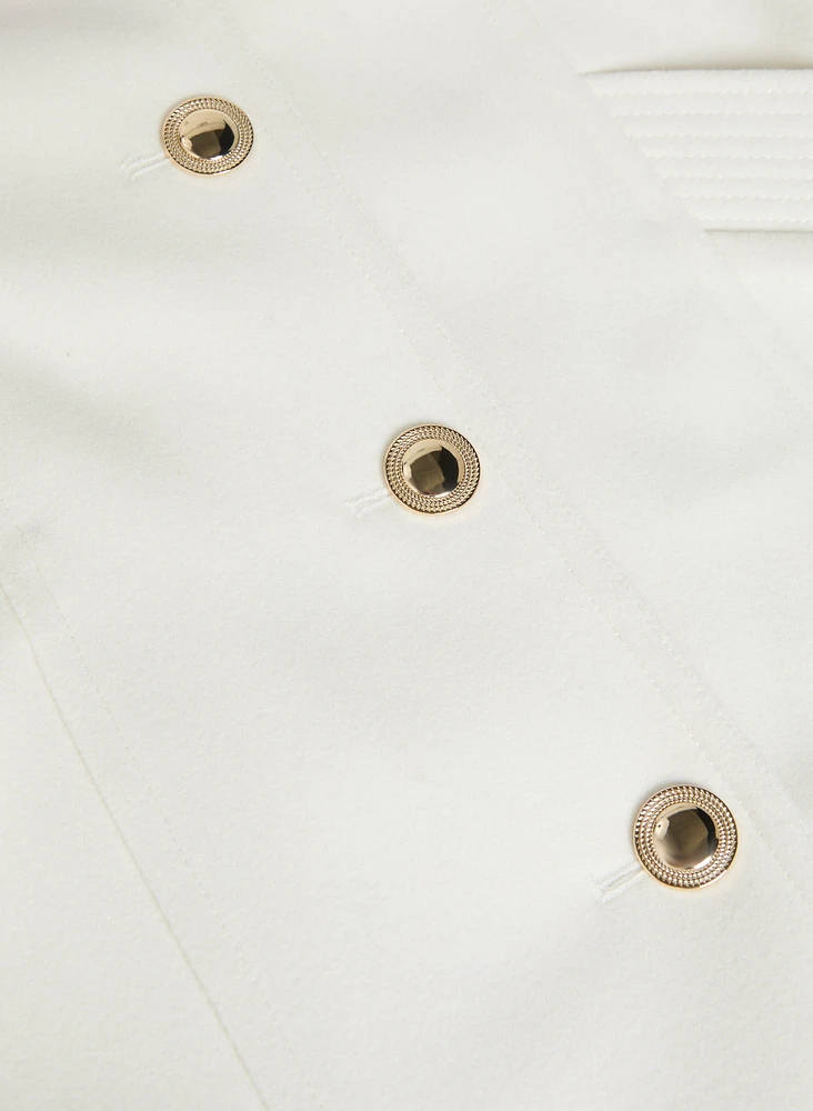 Manteau en mélange de laine à fausse fourrure