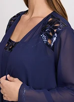 Ensemble à veste et robe en chiffon