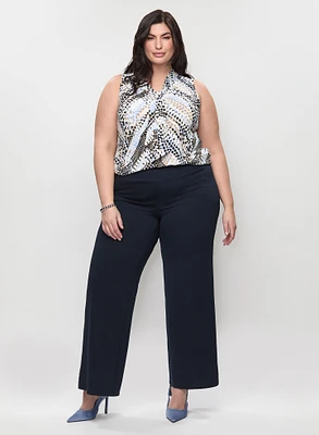 Sleeveless Polka Dot Top & Pull-On Wide Leg Pants