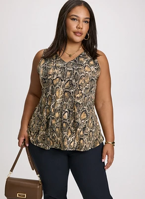 Snake Print A-Line Top