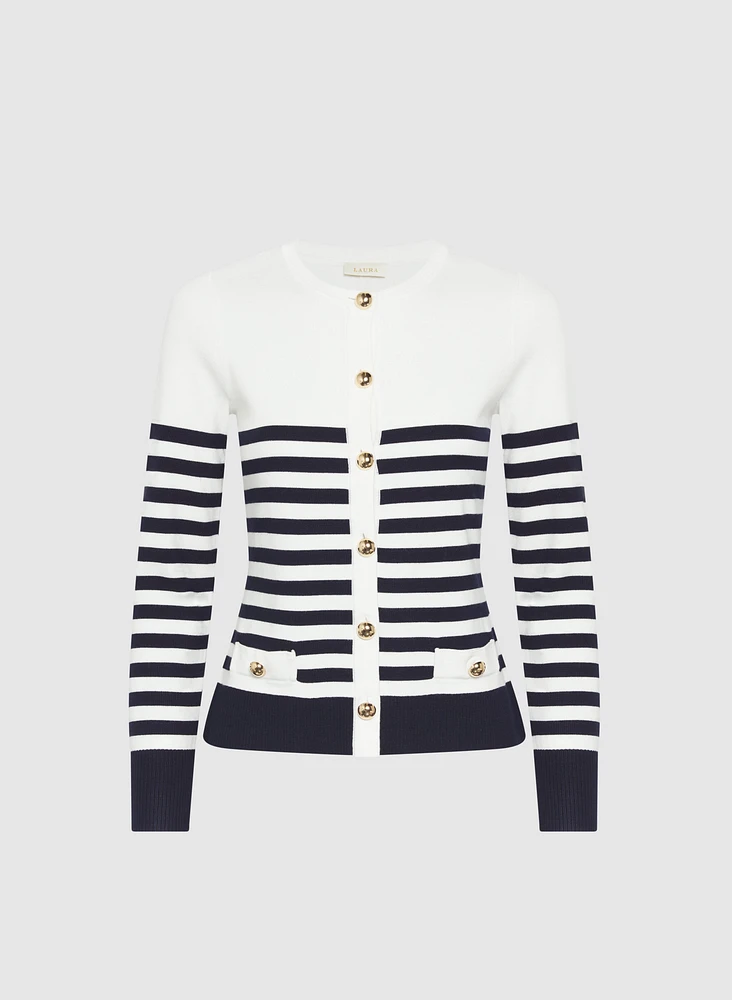 Stripe Knit Cardigan