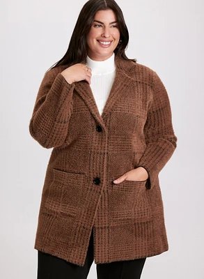 Veste-manteau à carreaux