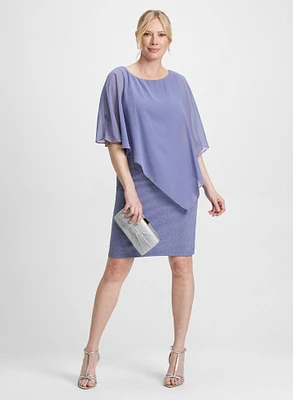 Poncho-Effect Shimmering Dress