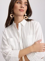 Blouse en mélange de coton et lin