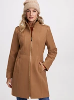 Manteau à fermeture éclair en mélange de laine