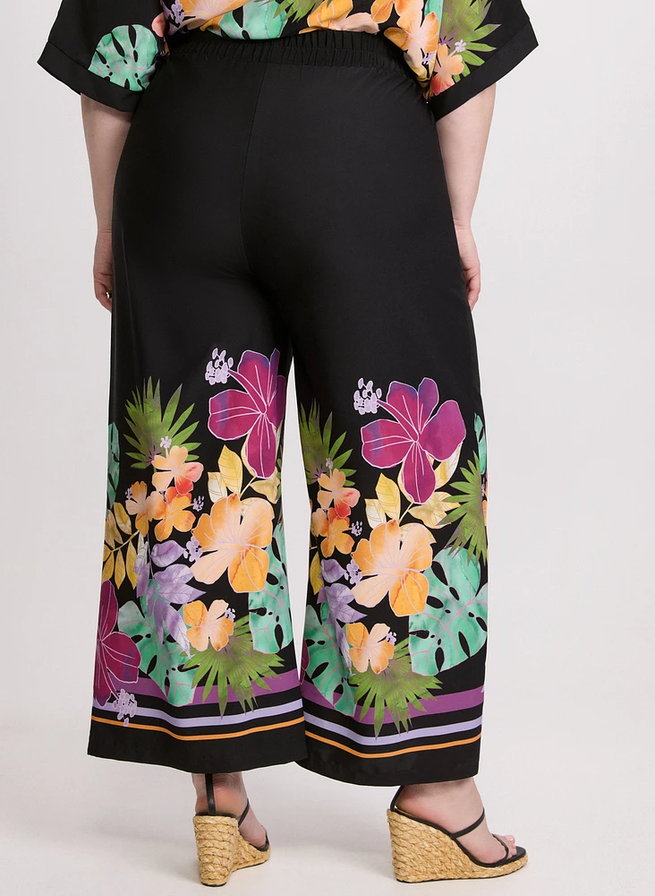 Joseph Ribkoff - Tropical Print Wide Leg Pants