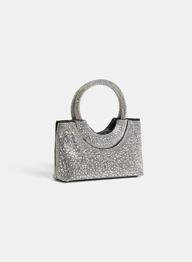 Top Handle Crystal Clutch