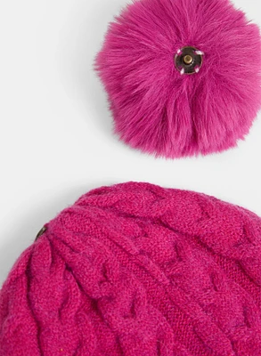 Detachable Pompom Knitted Hat