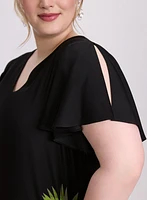 Joseph Ribkoff - Tropical Flutter Sleeve Dress